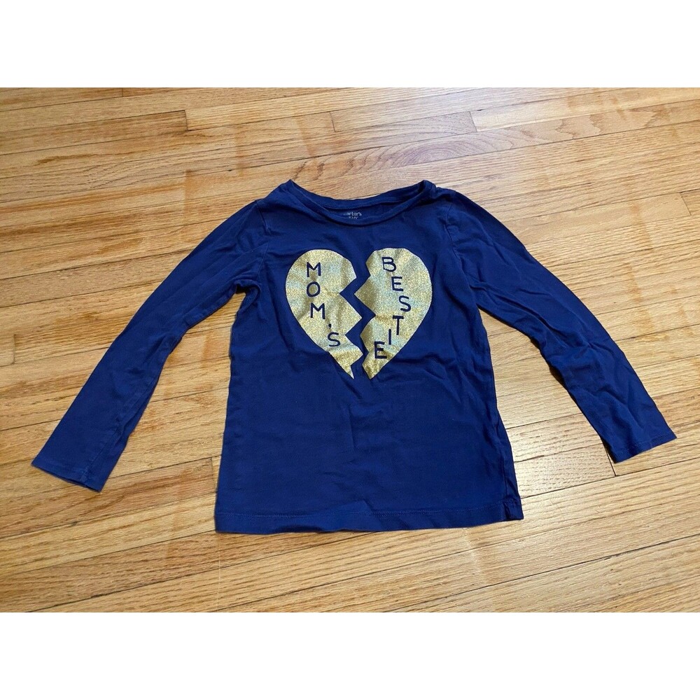 Carter’s Girl 7 Long Sleeve T-shirt Mom’s Bestie Blue Cotton